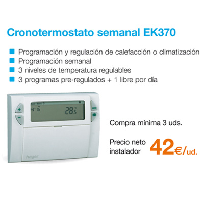 Cronotermostato semanal EK370 Cronotermostato semanal EK370