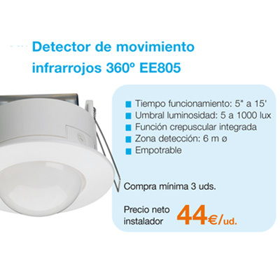 Detector de movimiento infrarrojos 360º EE805 Detector de movimiento infrarrojos 360º EE805
