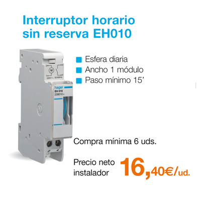 Interruptor horario sin reserva EH010 Interruptor horario sin reserva EH010